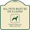 Signmission Designer Series-All Pets Must Be On A Leash Please Clean Up After Your Pet, 18" x 18", TG-1818-9998 A-DES-TG-1818-9998 - alternate 1